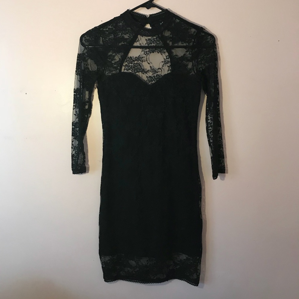 H&M Black Long Sleeved Lace Dress